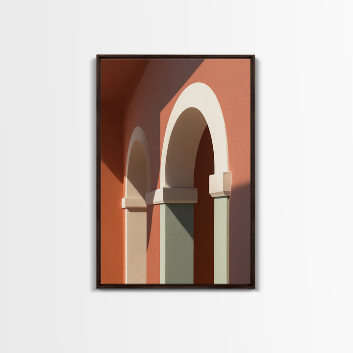 High Contrast Architectural Arches and Shadows Canvas Print, Black and White Art, Set of 3 Prints, Living Room Decor, BAW-2x3-83