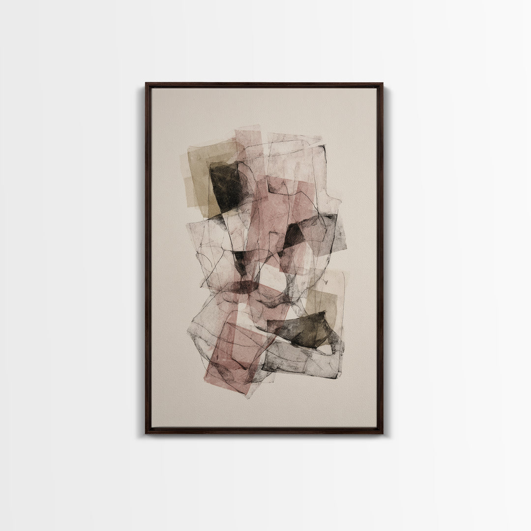 Abstract Charcoal Gestures on White Paper Canvas Print, Black and White Art, Modern Decor, Living Room Decor, Monochrome, BAW-2x3-84