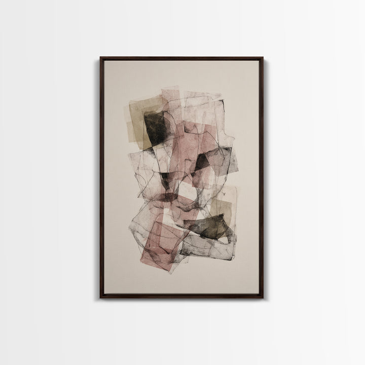 Abstract Charcoal Gestures on White Paper Canvas Print, Black and White Art, Modern Decor, Living Room Decor, Monochrome, BAW-2x3-84