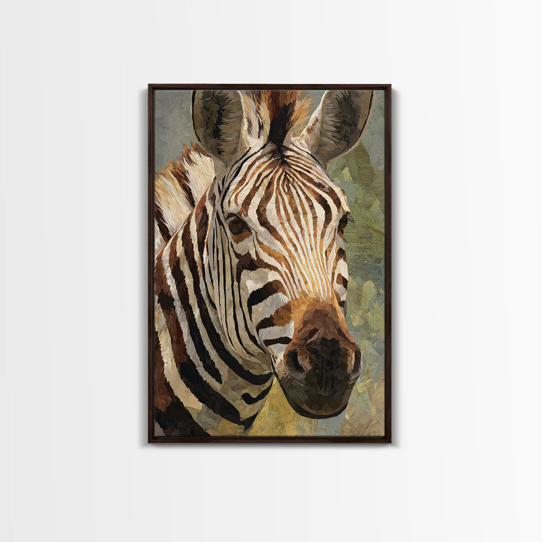 Zebra Stripe Closeup as Graphic Abstraction Canvas Print, Black and White Art, Wood Wall Art, Living Room Decor, Monochrome, BAW-2x3-88