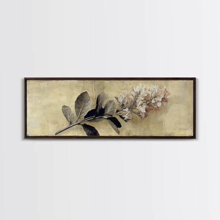 Black and White Botanical Specimen Plate Canvas Print, Black and White Art, Gallery Decor, Living Room Decor, Monochrome, BAW-3x1-15