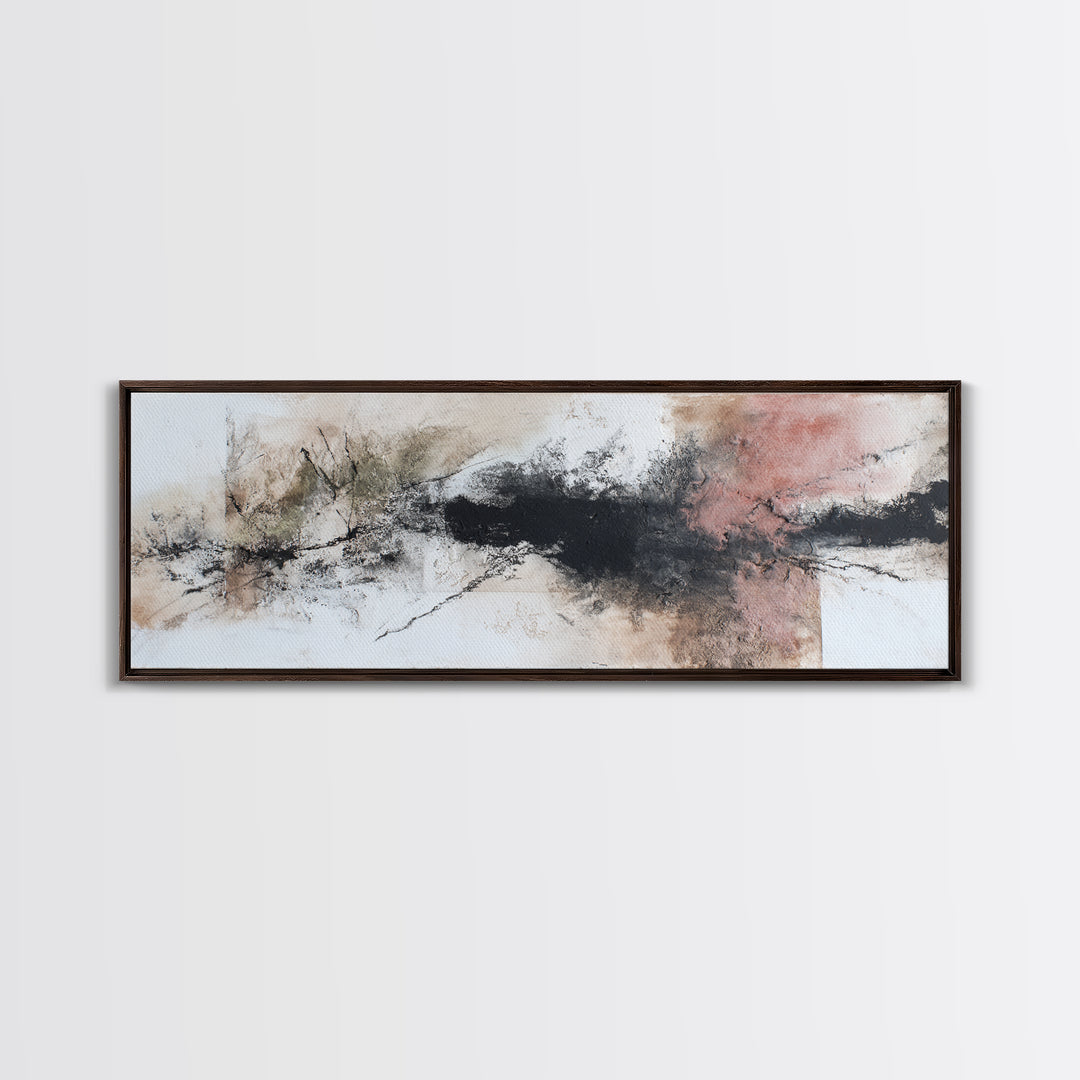 Abstract Charcoal Gestures on White Paper Canvas Print, Black and White Art, Home Decor, Living Room Decor, Monochrome, BAW-3x1-68