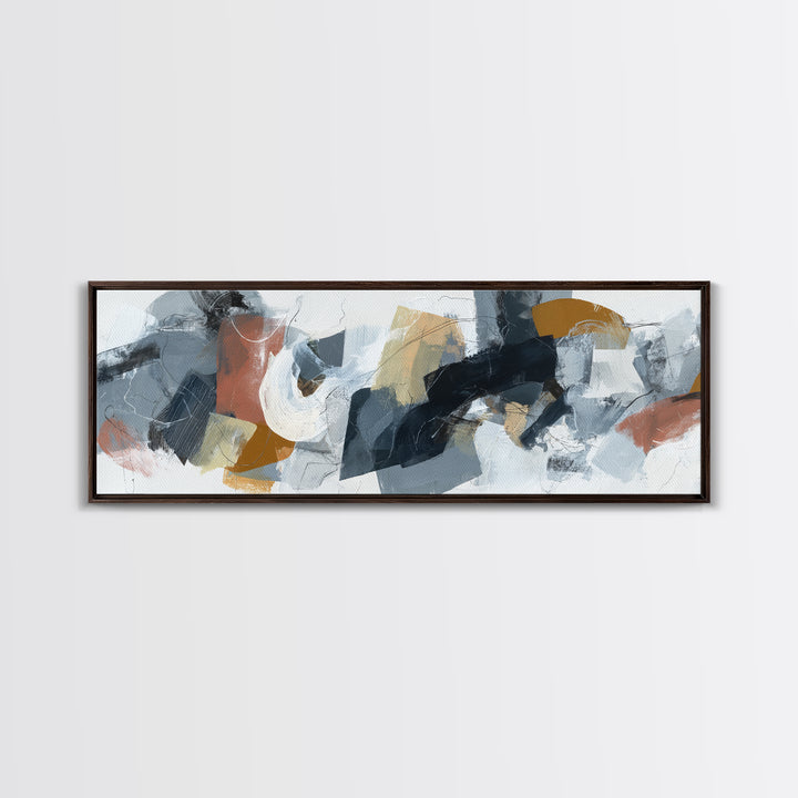 Abstract Charcoal Gestures on White Paper Canvas Print, Black and White Art, Art Prints, Living Room Decor, Monochrome, BAW-3x1-92