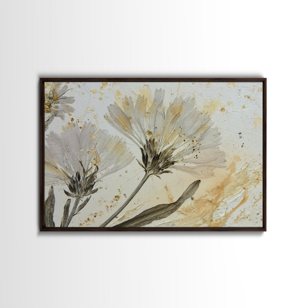Black and White Botanical Specimen Plate Canvas Print, Black and White Art, Gallery Decor, Living Room Decor, Monochrome, BAW-3x2-27