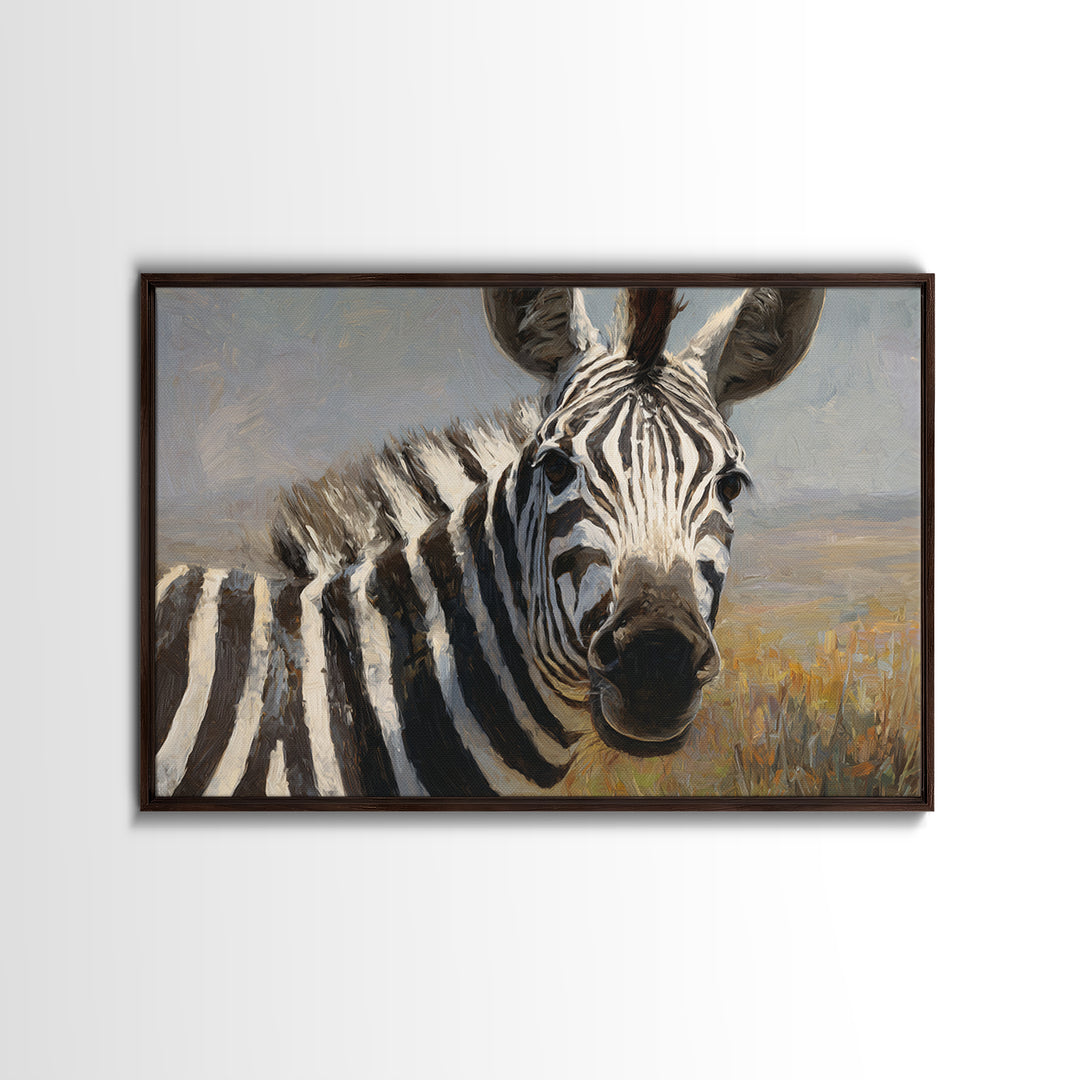 Zebra Stripe Closeup as Graphic Abstraction Canvas Print, Black and White Art, Textured Painting, Living Room Decor, Monochrome, BAW-3x2-60