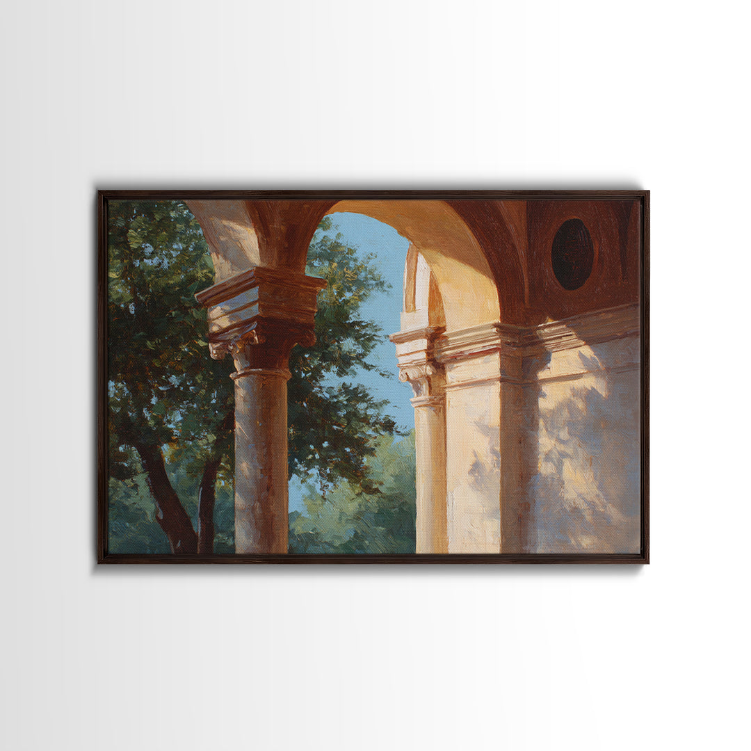High Contrast Architectural Arches and Shadows Canvas Print, Black and White Art, Luxury Decor, Living Room Decor, Monochrome, BAW-3x2-79