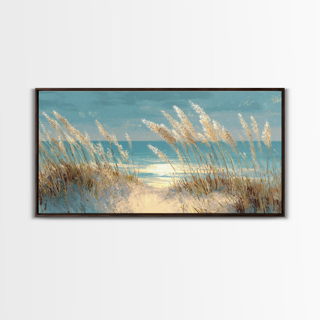 Sea Oats Swaying Canvas Print, Beach Art, Printable Wall Art, Coastal Decor, Shore, Living Room Wall Art, Nautical Decor, BEA-2x1-49