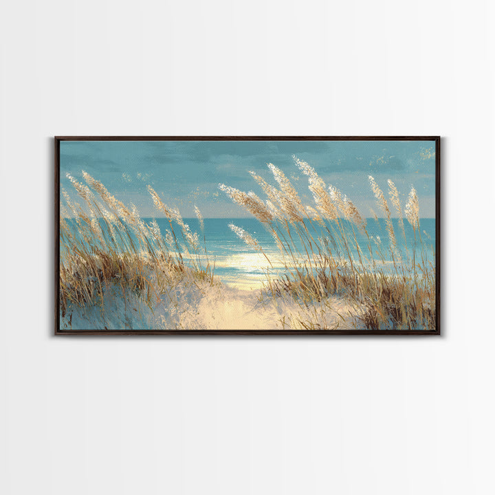 Sea Oats Swaying Canvas Print, Beach Art, Printable Wall Art, Coastal Decor, Shore, Living Room Wall Art, Nautical Decor, BEA-2x1-49