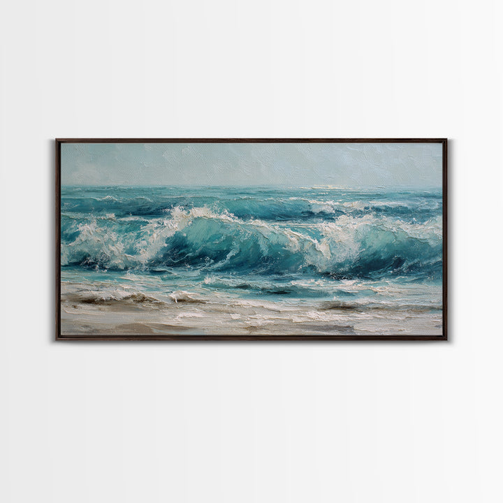 Stormy Ocean Wave Canvas Print, Beach Art, Original Painting, Coastal Decor, Fine Art, Shore, Nautical Decor, Coastal Wall Art, BEA-2x1-53
