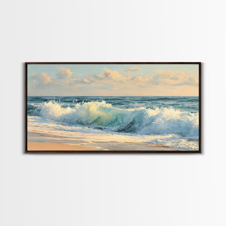Stormy Ocean Wave Canvas Print, Beach Art, Original Painting, Coastal Decor, Fine Art, Shore, Nautical Decor, Coastal Wall Art, BEA-2x1-77