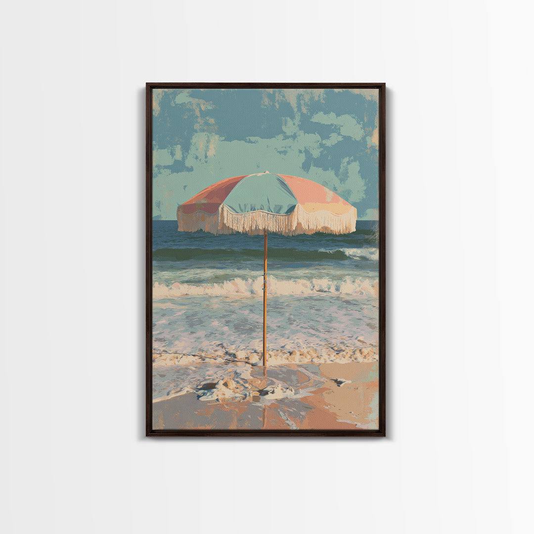 Beach Umbrella Pattern Canvas Print, Beach Art, Fine Art Print, Coastal Decor, Fine Art, Shore, Wall Decor, Art Prints, BEA-2x3-40