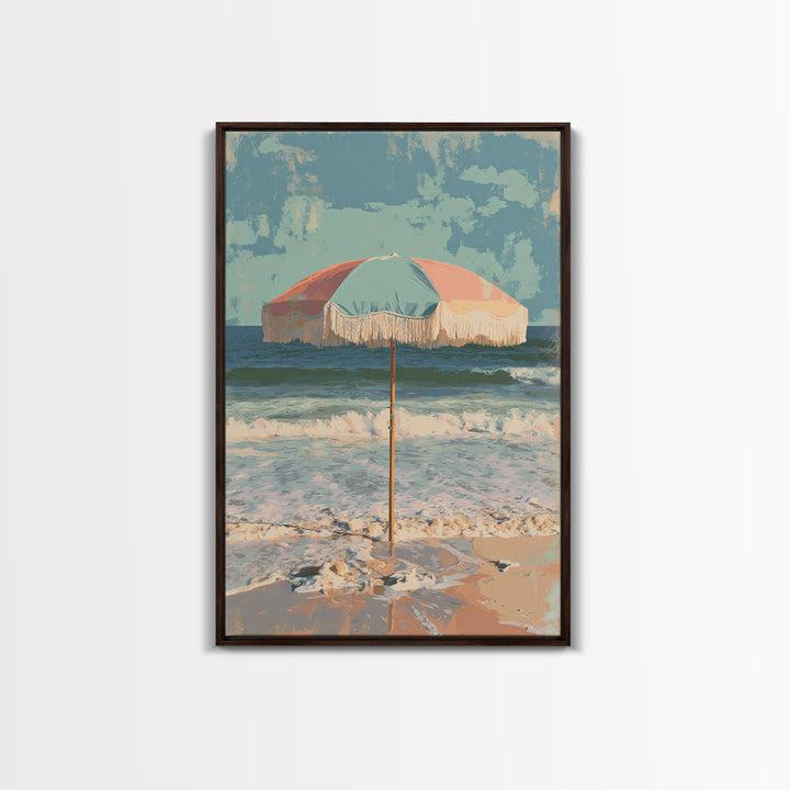 Beach Umbrella Pattern Canvas Print, Beach Art, Fine Art Print, Coastal Decor, Fine Art, Shore, Wall Decor, Art Prints, BEA-2x3-40