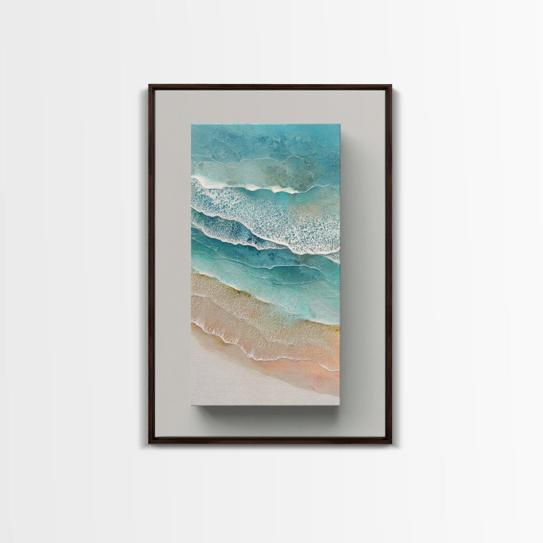 Aerial Turquoise Shoreline Canvas Print, Beach Art, Art, Coastal Decor, Fine Art, Shore, Abstract Wall Art, Whimsical Decor, BEA-2x3-9