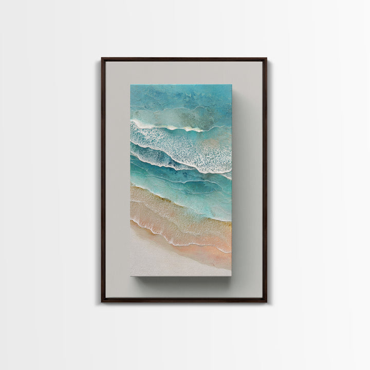 Aerial Turquoise Shoreline Canvas Print, Beach Art, Art, Coastal Decor, Fine Art, Shore, Abstract Wall Art, Whimsical Decor, BEA-2x3-9