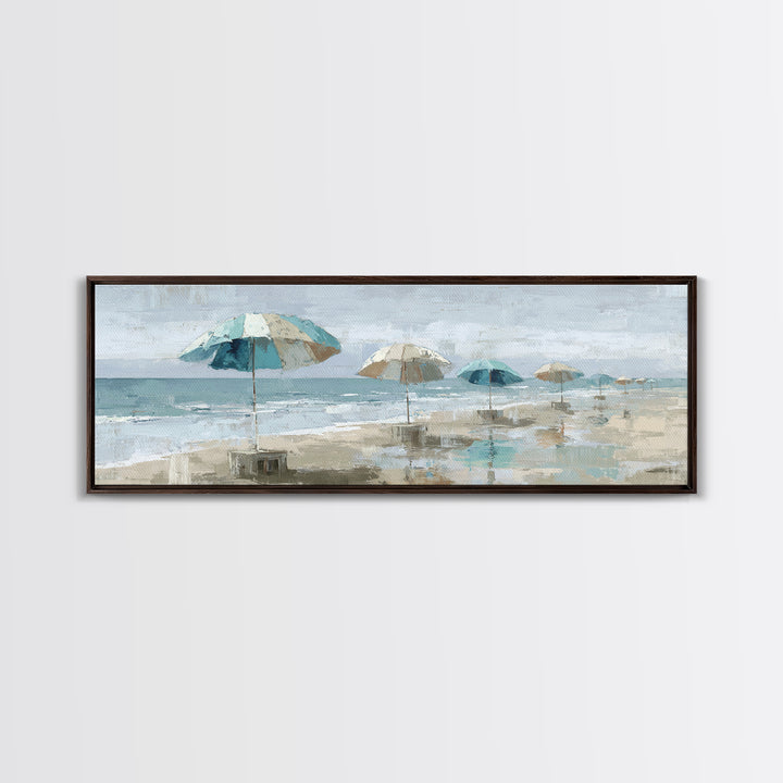 Beach Umbrella Pattern Framed Canvas Print, Beach Art, Wall Art, Coastal Decor, Fine Art, Shore, Abstract Art, Printable Art, BEA-3x1-72