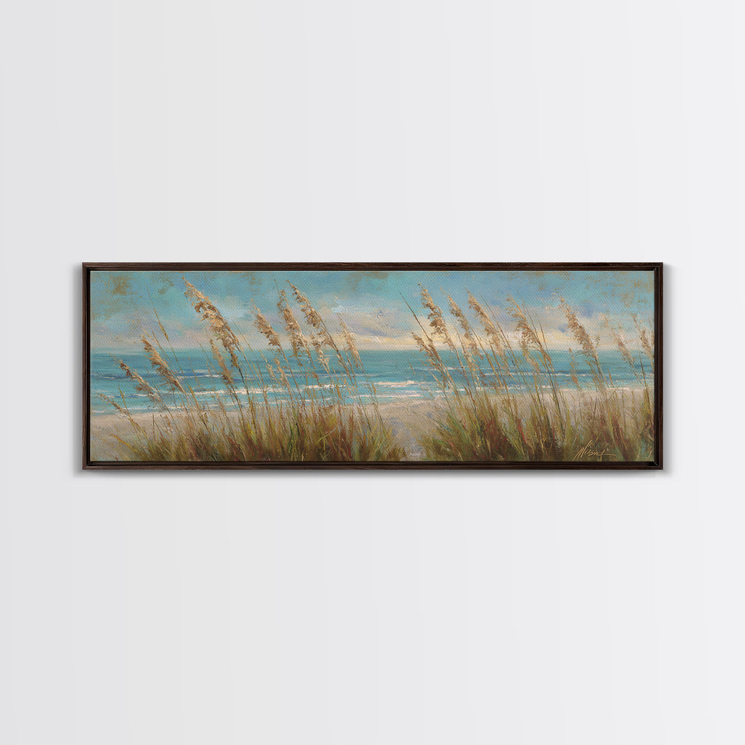 Sea Oats Swaying Canvas Print, Beach Art, Beach Prints, Coastal Decor, Fine Art, Shore, Minimalist Decor, Contemporary Art, BEA-3x1-93