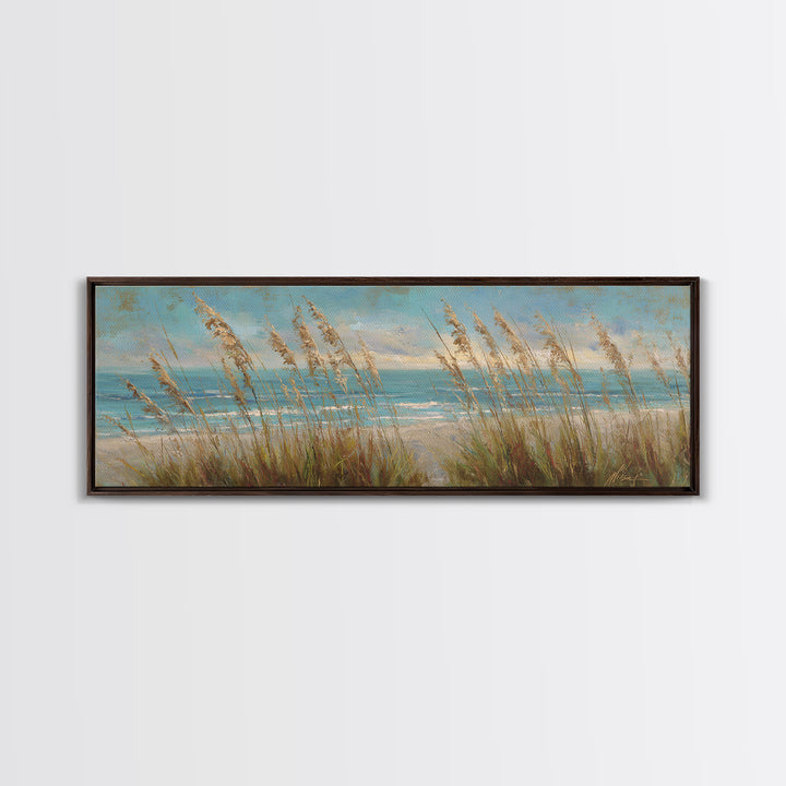 Sea Oats Swaying Canvas Print, Beach Art, Beach Prints, Coastal Decor, Fine Art, Shore, Minimalist Decor, Contemporary Art, BEA-3x1-93