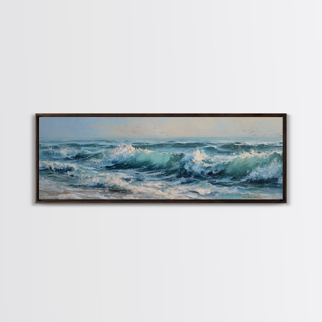 Stormy Ocean Wave Canvas Print, Beach Art, Gallery Decor, Coastal Decor, Fine Art, Shore, Contemporary Art, Wall Art, BEA-3x1-97