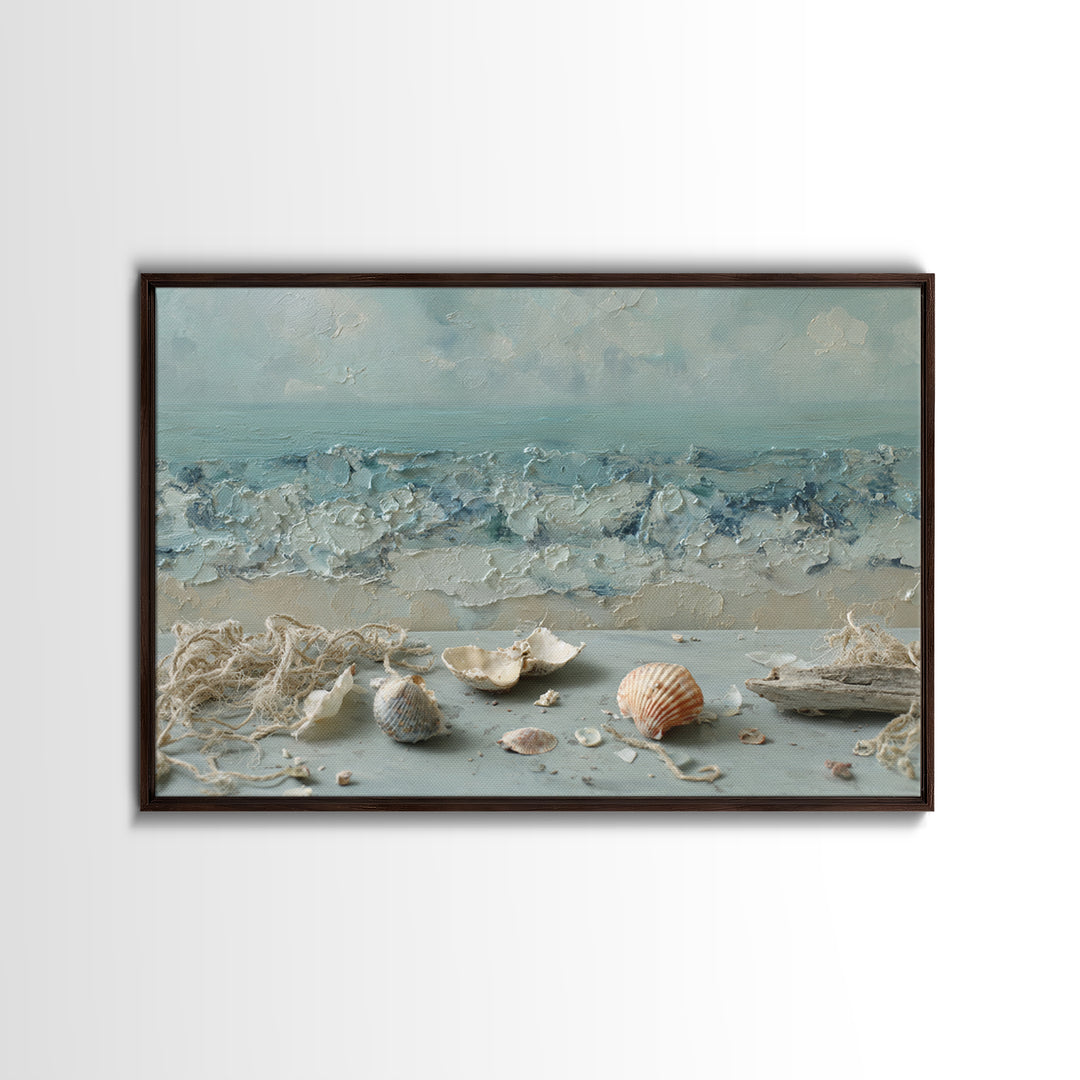 Seashell Collection Painted Like Natural Specimens Canvas Print, Beach Art, Wall Art Print, Coastal Decor, Fine Art, Shore, BEA-3x2-32