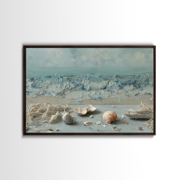Seashell Collection Painted Like Natural Specimens Canvas Print, Beach Art, Wall Art Print, Coastal Decor, Fine Art, Shore, BEA-3x2-32