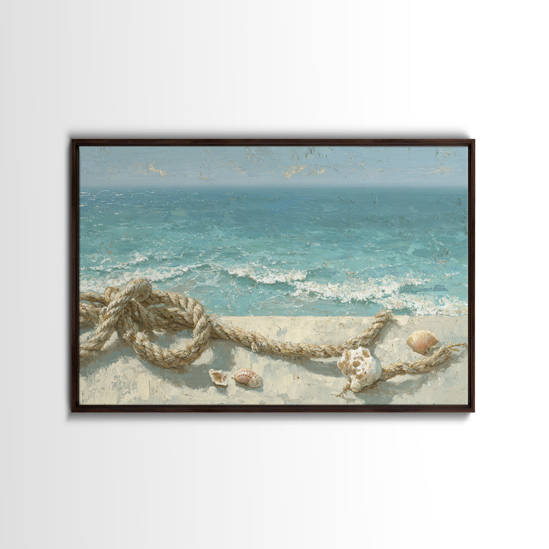 Mediterranean Cove with Clear Water Framed Canvas Print, Beach Art, Art Print, Coastal Decor, Fine Art, Shore, BEA-3x2-96
