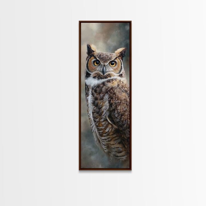 Owl Portrait with Wise Golden Eyes Canvas Print, Bird Art, Gallery Wall, Living Room Decor, Fine Art, Flight, Gallery Decor, BIR-1x3-41