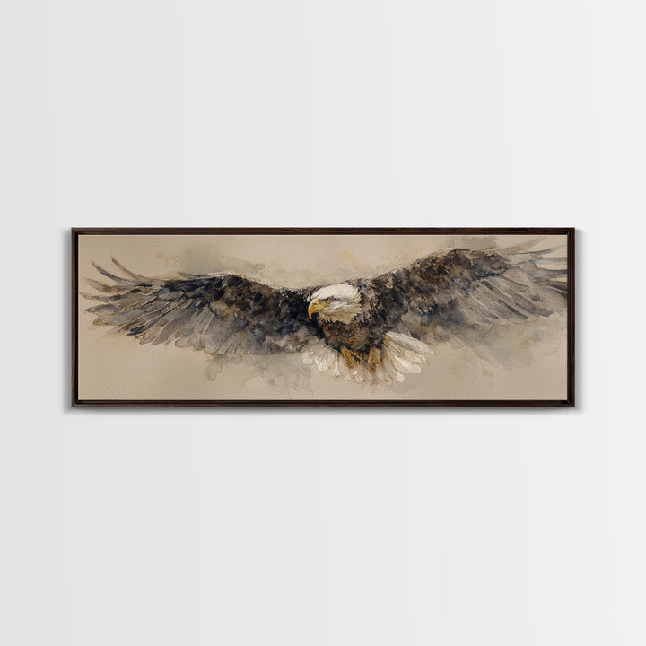 Eagle Portrait with Dramatic Mountain Wind Canvas Print, Bird Art, Home Decor, Living Room Decor, Flight, Modern Wall Art, BIR-3x1-76