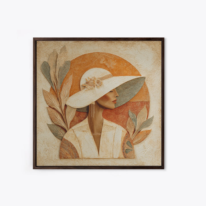 Desert Woman Portrait Canvas Print, Boho Art, Abstract Art, Living Room Decor, Oil Painting, Bohemian 015, Set of Prints, BOH-1x1-15