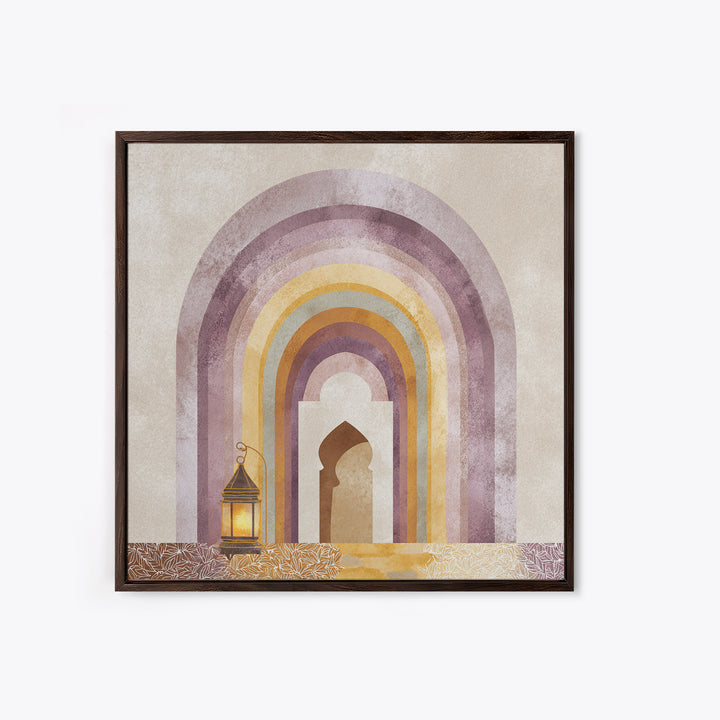 Neutral Rainbow Arches Framed Canvas Print, Boho Art, Printable Art, Living Room Decor, Fine Art, Bohemian, Neutral Decor, BOH-1x1-27