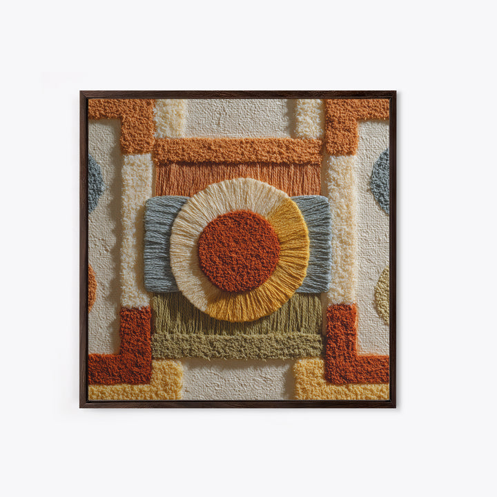 Macrame Geometric Fringe Pattern Canvas Print, Boho Art, Living Room Decor, Abstract Art, Bohemian, Modern Decor, BOH-1x1-31