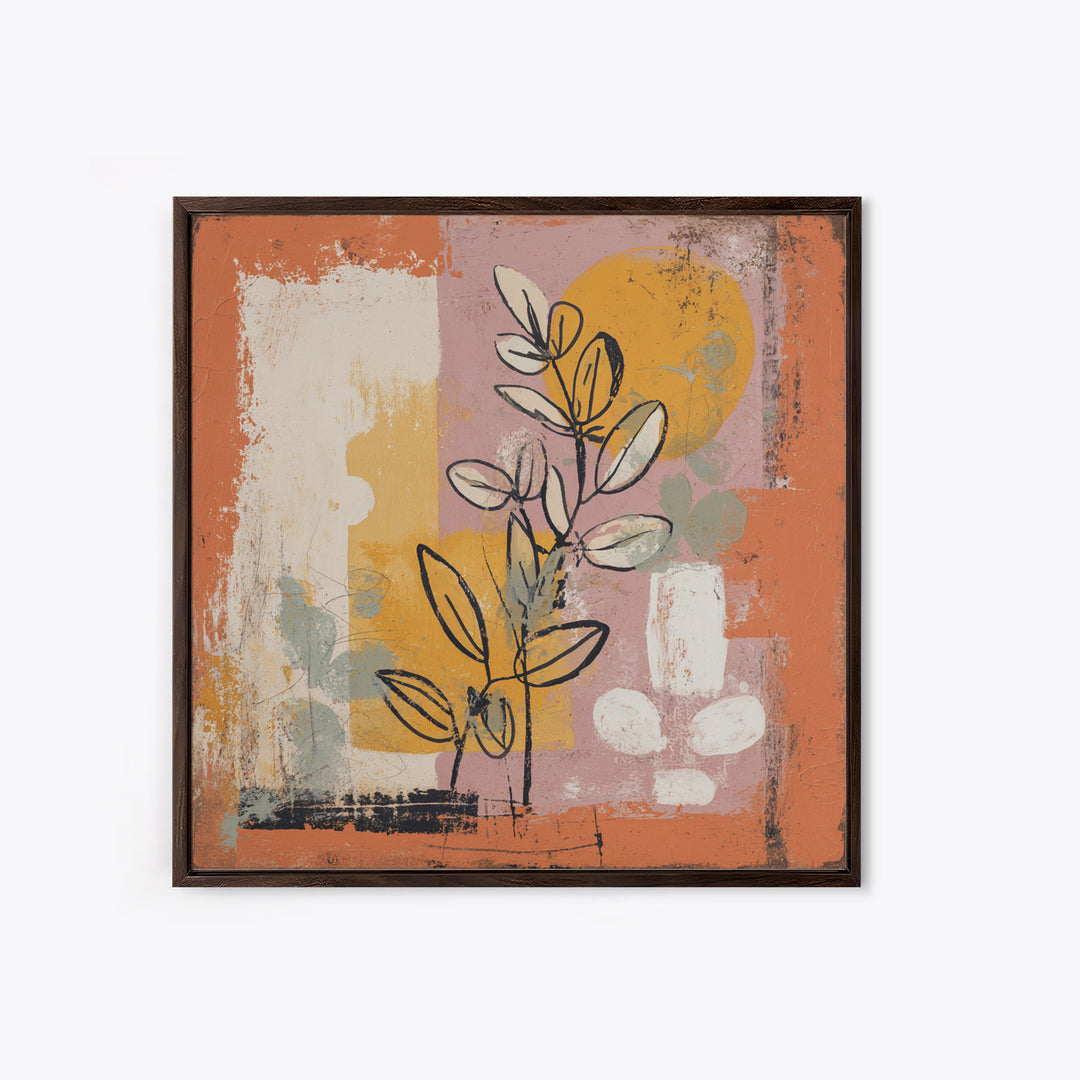 Minimal Black Line Figure Canvas Print, Boho Art, Living Room Decor, Watercolor Art, Bohemian, Abstract Wall Art, BOH-1x1-36