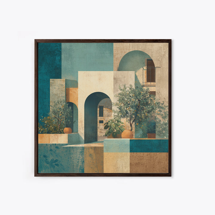 Neutral Rainbow Arches Framed Canvas Print, Boho Art, Gallery Decor, Living Room Decor, Abstract Art, Bohemian, Home Decor, BOH-1x1-51