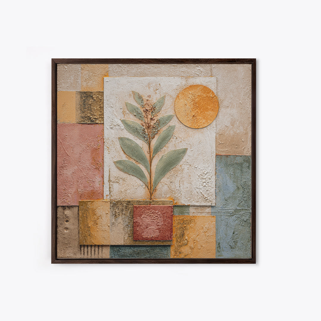 Sage Green Eucalyptus and Crescent Moon Framed Canvas Print, Boho Art, Wall Art Set, Living Room Decor, Fine Art, Bohemian, BOH-1x1-71
