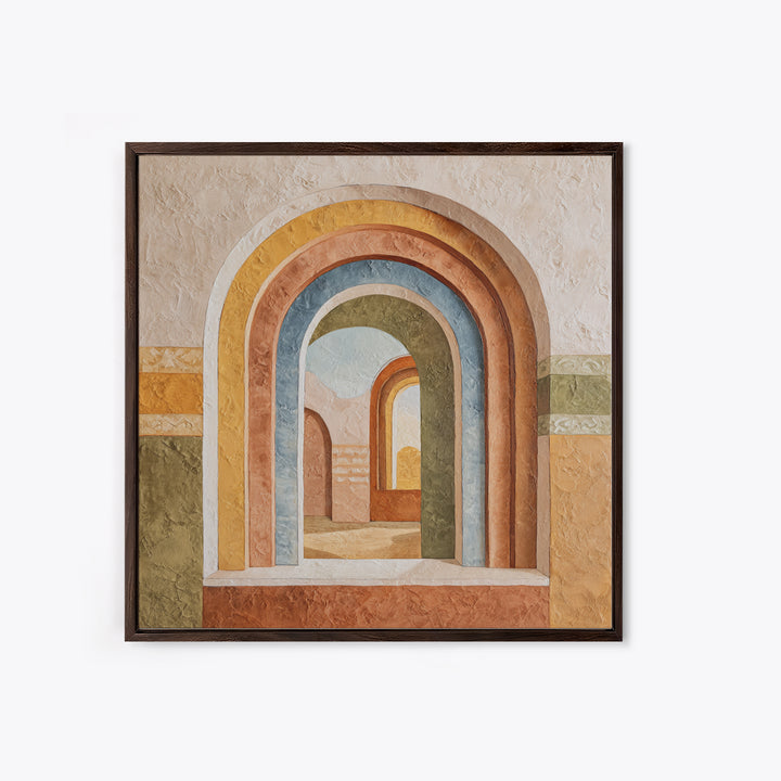 Neutral Rainbow Arches Canvas Print, Boho Art, Luxury Decor, Living Room Decor, Abstract Art, Bohemian, Digital Art, Printable, BOH-1x1-75