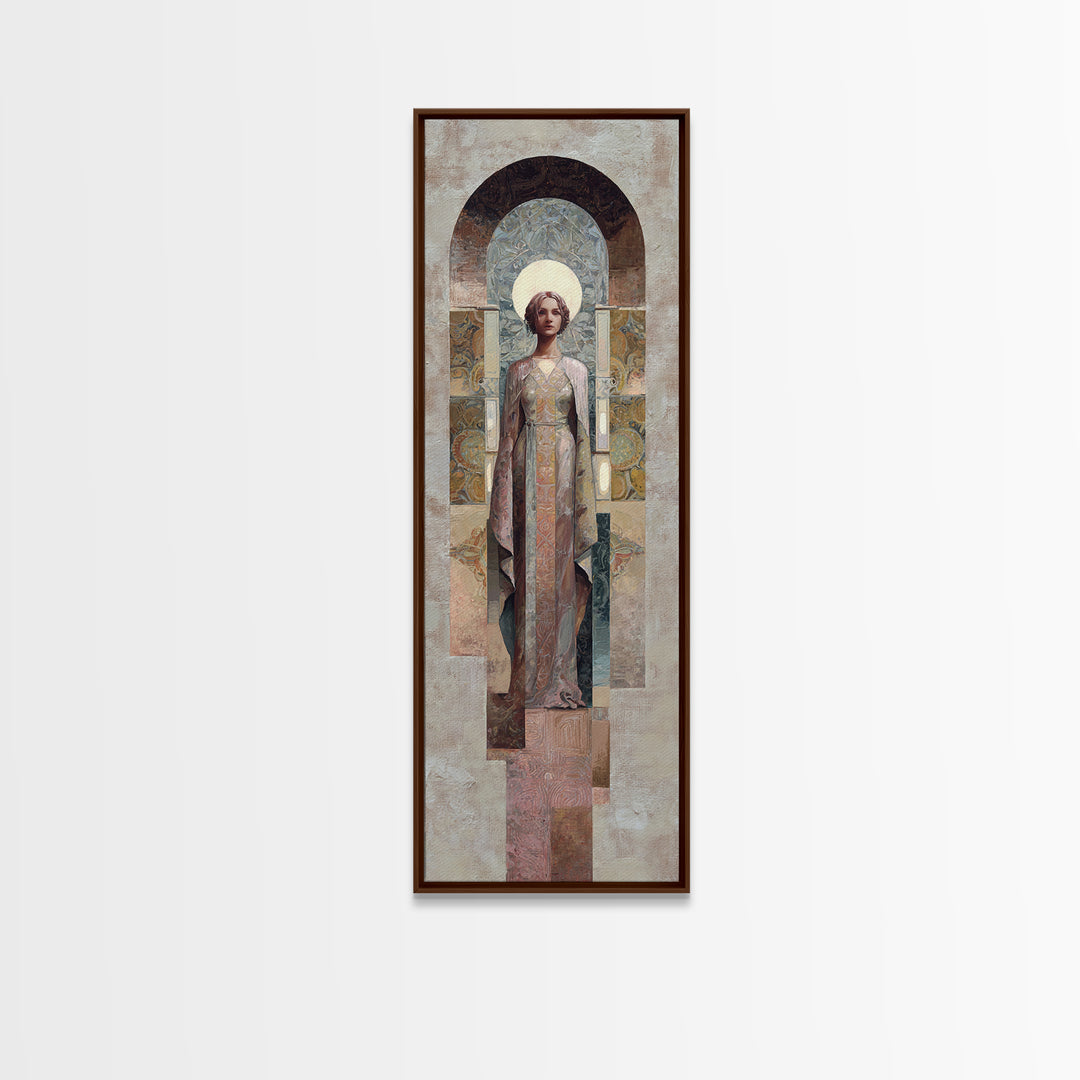 Neutral Rainbow Arches Framed Canvas Print, Boho Art, Boho Wall Art, Living Room Decor, Fine Art, Bohemian, Statement Artwork, BOH-1x3-15