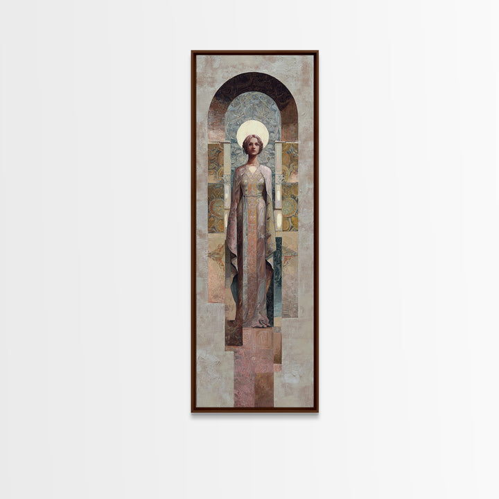 Neutral Rainbow Arches Framed Canvas Print, Boho Art, Boho Wall Art, Living Room Decor, Fine Art, Bohemian, Statement Artwork, BOH-1x3-15