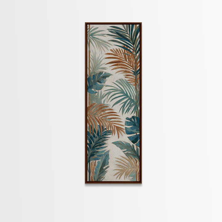 Terracotta Palm Leaves Canvas Print, Boho Art, Printable Wall Art, Living Room Decor, Fine Art, Bohemian, Abstract Wall Art, BOH-1x3-17