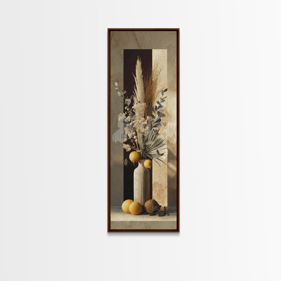 Bohemian Vase with Dried Pampas Grass Canvas Print, Boho Art, Art, Living Room Decor, Watercolor Art, Bohemian, Wallart, BOH-1x3-21