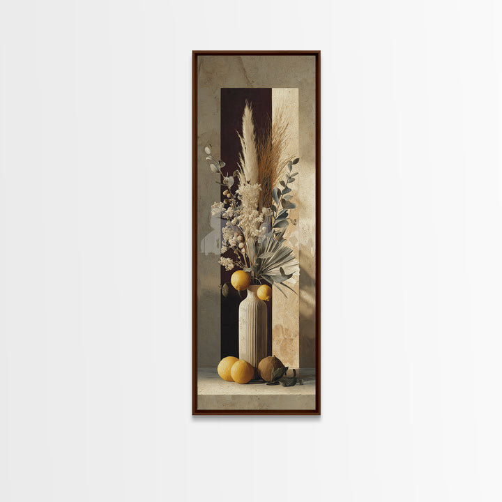 Bohemian Vase with Dried Pampas Grass Canvas Print, Boho Art, Art, Living Room Decor, Watercolor Art, Bohemian, Wallart, BOH-1x3-21