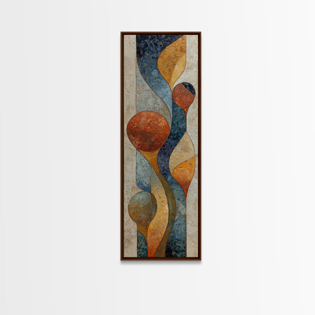 Abstract Clay Shapes Canvas Print, Boho Art, Art Deco, Living Room Decor, Abstract Art, Bohemian, Modern Wall Art, Boho Decor, BOH-1x3-28