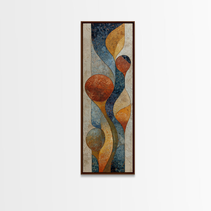 Abstract Clay Shapes Canvas Print, Boho Art, Art Deco, Living Room Decor, Abstract Art, Bohemian, Modern Wall Art, Boho Decor, BOH-1x3-28