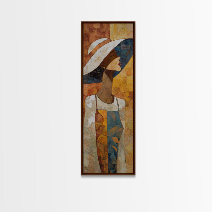 Desert Woman Portrait Framed Canvas Print, Boho Art, Printable Art, Living Room Decor, Fine Art, Bohemian, Neutral Decor, BOH-1x3-3