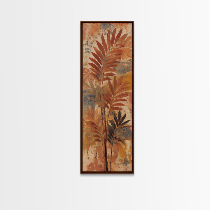 Terracotta Palm Leaves Canvas Print, Boho Art, Neutral Decor, Living Room Decor, Fine Art, Bohemian, Wall Decor, Prints, BOH-1x3-41