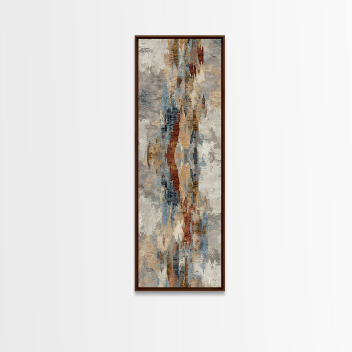 Tribal Neutral Pattern Framed Canvas Print, Boho Art, Textured Painting, Living Room Decor, Fine Art, Bohemian, BOH-1x3-50