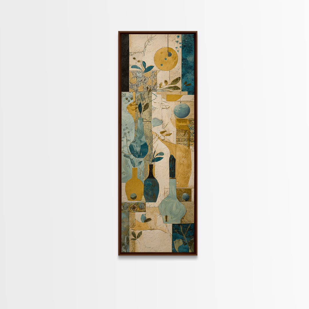 Organic Shape Collage Canvas Print, Boho Art, Living Room Decor, Bohemian, Modern Decor, Fine Art Print, Statement Artwork, BOH-1x3-60