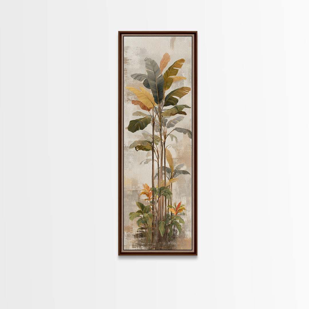 Terracotta Palm Leaves Canvas Print, Boho Art, Art Deco, Living Room Decor, Fine Art, Bohemian, Modern Wall Art, Boho Decor, BOH-1x3-65