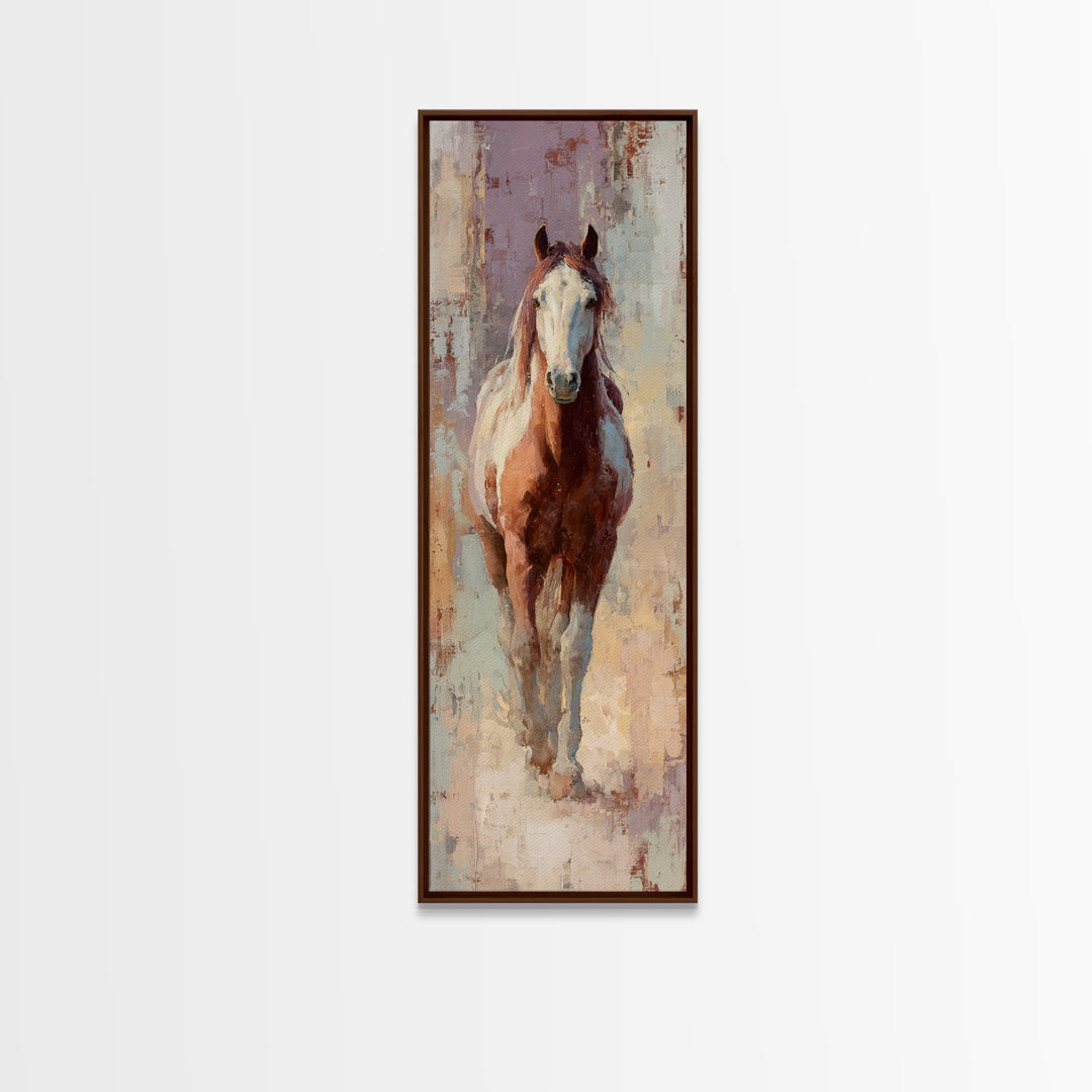 Wild Horse in Dusty Golden Light Canvas Print, Boho Art, Wall Print, Living Room Decor, Fine Art, Bohemian, Minimalist Decor, BOH-1x3-68