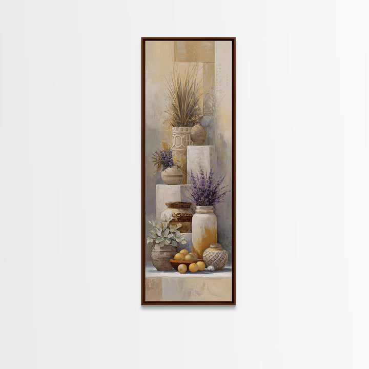 Tribal Neutral Pattern Framed Canvas Print, Boho Art, Textured Painting, Living Room Decor, Fine Art, Bohemian, BOH-1x3-74