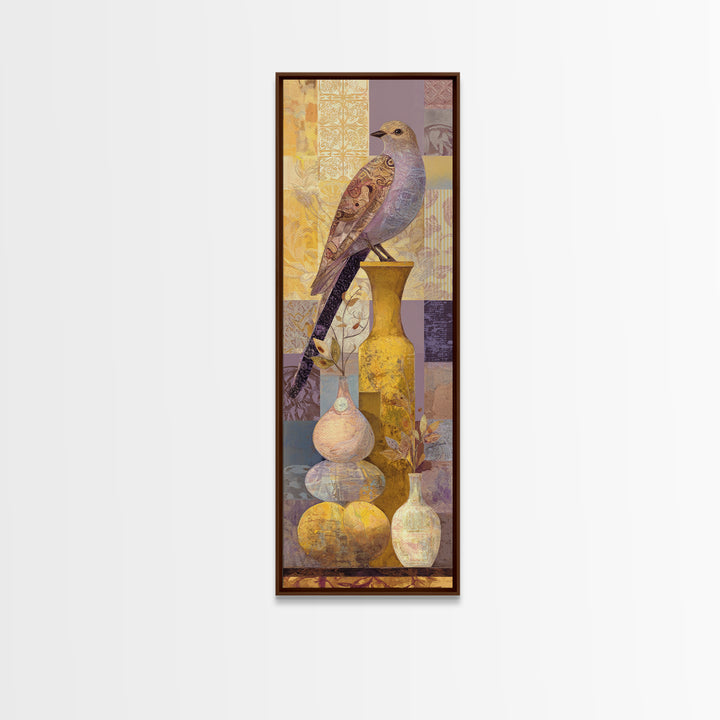 Boho Bird Pair Framed Canvas Print, Boho Art, Printable, Living Room Decor, Bohemian, Abstract Wall Art, Boho Wall Art, BOH-1x3-8