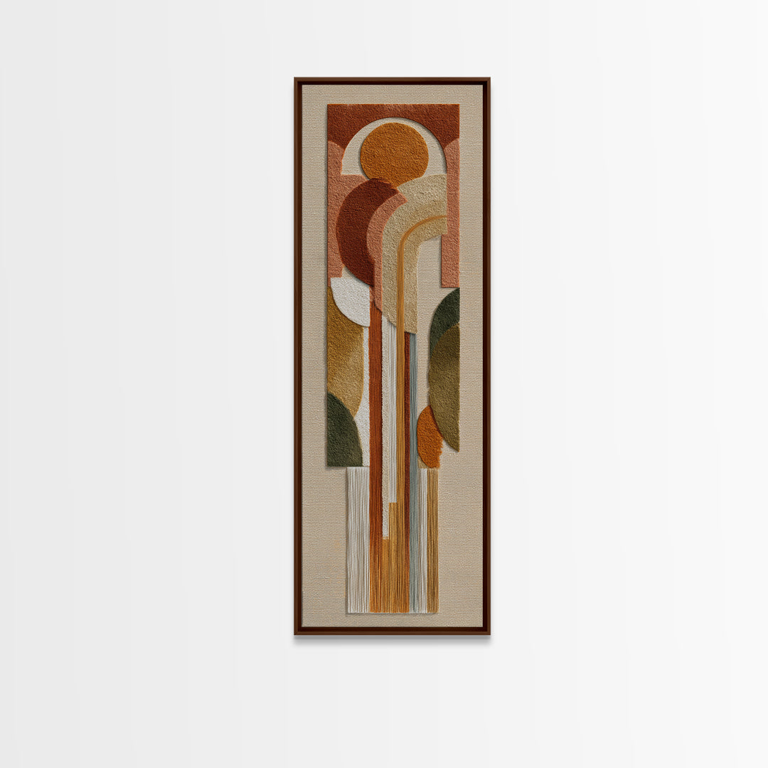 Macrame Geometric Fringe Pattern Framed Canvas Print, Boho Art, Prints, Living Room Decor, Fine Art, Bohemian, Abstract Art, BOH-1x3-91